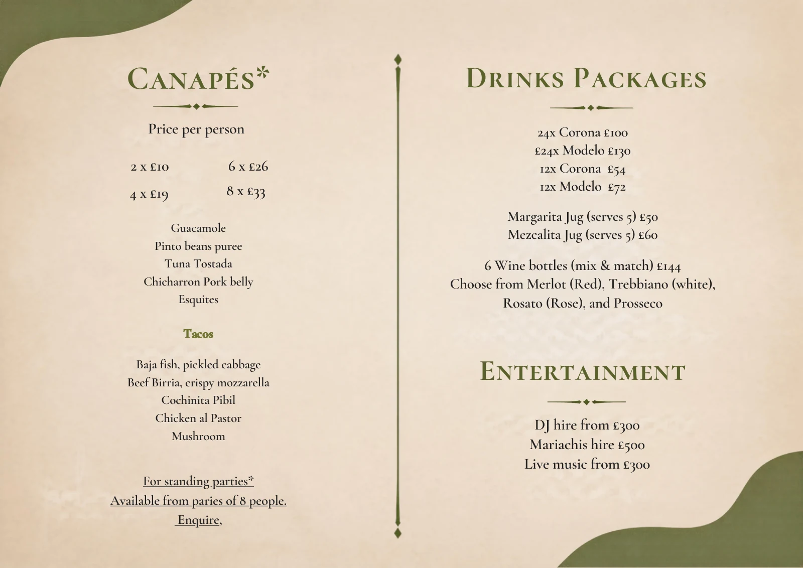 Polanco Christmas menu, page 4 of 10