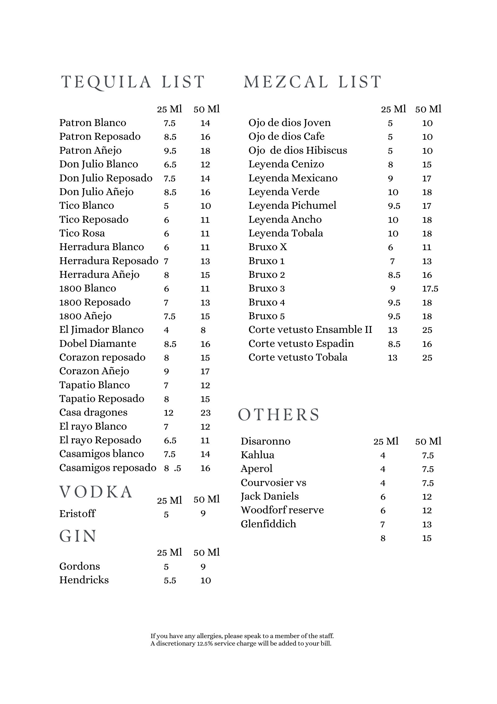 Polanco menu, page 5 of 5